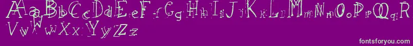 LeapingTypewriter Font – Green Fonts on Purple Background