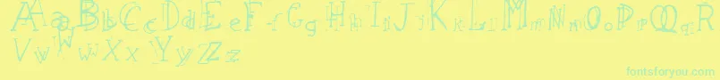 LeapingTypewriter Font – Green Fonts on Yellow Background