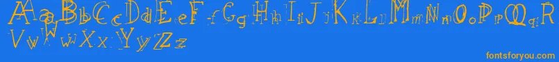 LeapingTypewriter Font – Orange Fonts on Blue Background