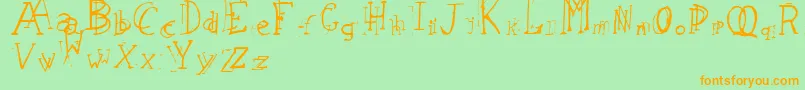 LeapingTypewriter Font – Orange Fonts on Green Background