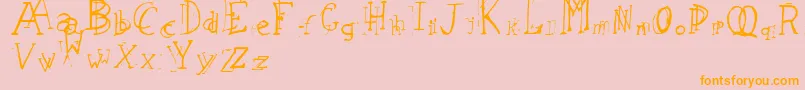 LeapingTypewriter Font – Orange Fonts on Pink Background