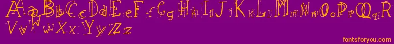LeapingTypewriter Font – Orange Fonts on Purple Background