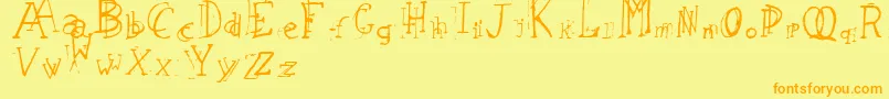 LeapingTypewriter Font – Orange Fonts on Yellow Background
