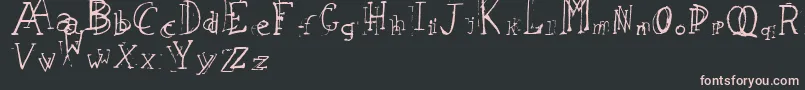 フォントLeapingTypewriter – 黒い背景にピンクのフォント