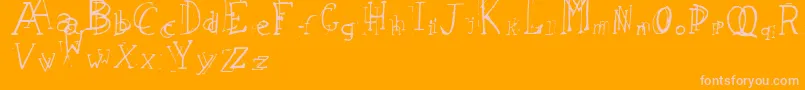 LeapingTypewriter Font – Pink Fonts on Orange Background