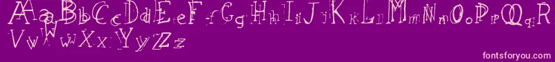 LeapingTypewriter Font – Pink Fonts on Purple Background