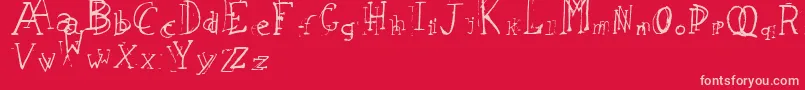 LeapingTypewriter Font – Pink Fonts on Red Background