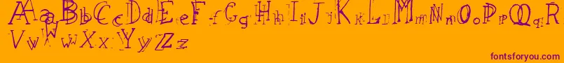 LeapingTypewriter Font – Purple Fonts on Orange Background