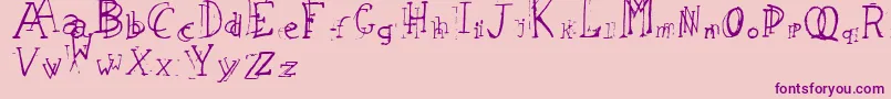 LeapingTypewriter Font – Purple Fonts on Pink Background