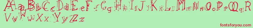 LeapingTypewriter Font – Red Fonts on Green Background