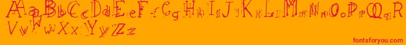 LeapingTypewriter Font – Red Fonts on Orange Background