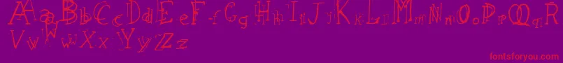 LeapingTypewriter Font – Red Fonts on Purple Background