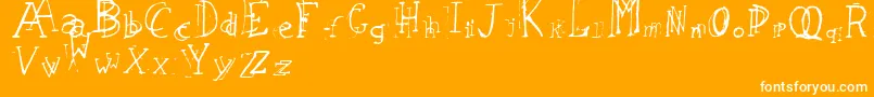 LeapingTypewriter Font – White Fonts on Orange Background