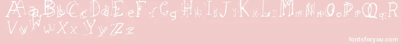 LeapingTypewriter Font – White Fonts on Pink Background
