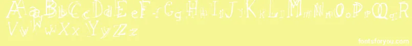 LeapingTypewriter Font – White Fonts on Yellow Background