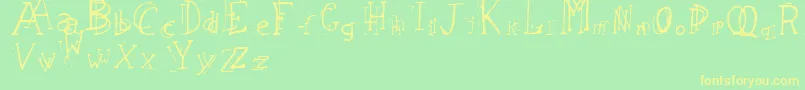 LeapingTypewriter Font – Yellow Fonts on Green Background