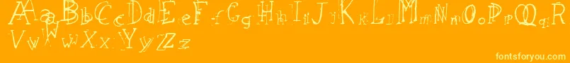 LeapingTypewriter Font – Yellow Fonts on Orange Background