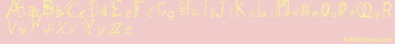LeapingTypewriter Font – Yellow Fonts on Pink Background