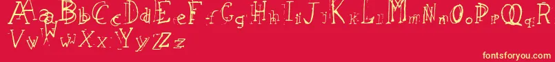 LeapingTypewriter Font – Yellow Fonts on Red Background