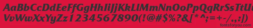 FrizquadratacttBolditalic Font – Black Fonts on Red Background