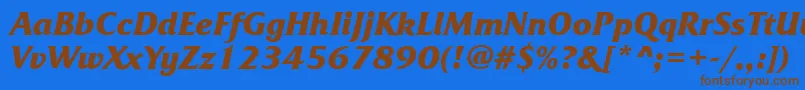 Шрифт FrizquadratacttBolditalic – коричневые шрифты на синем фоне