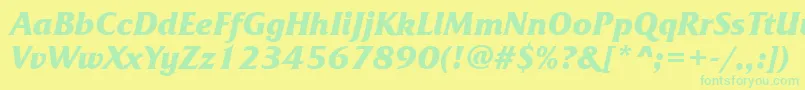 FrizquadratacttBolditalic Font – Green Fonts on Yellow Background