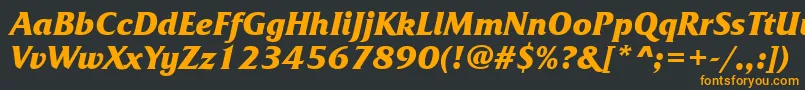 FrizquadratacttBolditalic Font – Orange Fonts on Black Background