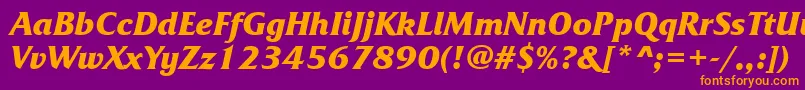 FrizquadratacttBolditalic Font – Orange Fonts on Purple Background