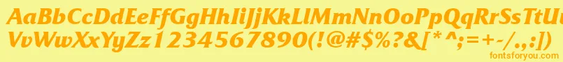 FrizquadratacttBolditalic Font – Orange Fonts on Yellow Background