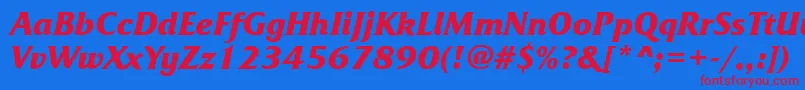 FrizquadratacttBolditalic Font – Red Fonts on Blue Background