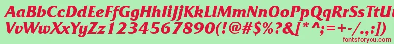 FrizquadratacttBolditalic Font – Red Fonts on Green Background