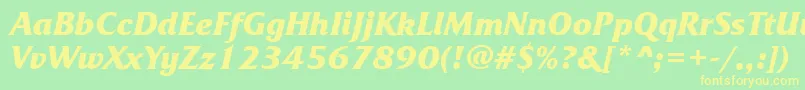 FrizquadratacttBolditalic Font – Yellow Fonts on Green Background