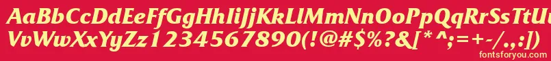 FrizquadratacttBolditalic Font – Yellow Fonts on Red Background