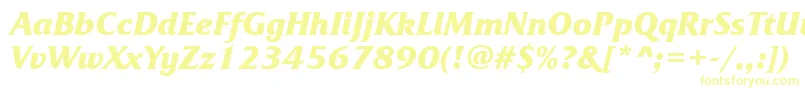 FrizquadratacttBolditalic Font – Yellow Fonts on White Background