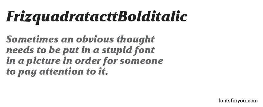 FrizquadratacttBolditalic Font