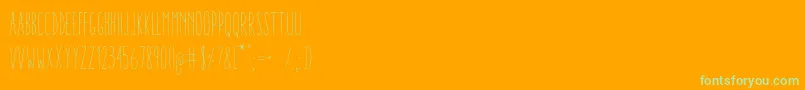 Czcionka AracneUltraCondensedLight – zielone czcionki na pomarańczowym tle