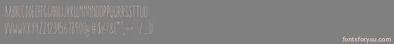 AracneUltraCondensedLight-Schriftart – Rosa Schriften auf grauem Hintergrund