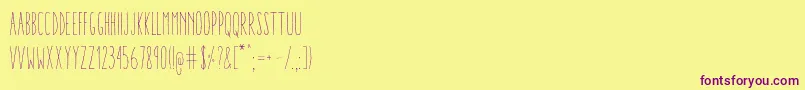 AracneUltraCondensedLight Font – Purple Fonts on Yellow Background