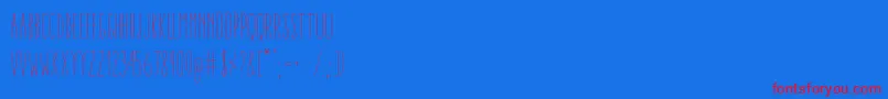 Шрифт AracneUltraCondensedLight – красные шрифты на синем фоне