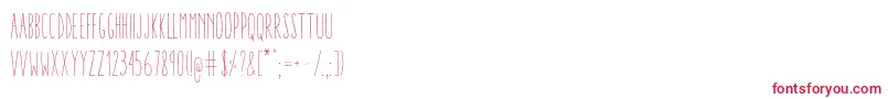 フォントAracneUltraCondensedLight – 白い背景に赤い文字