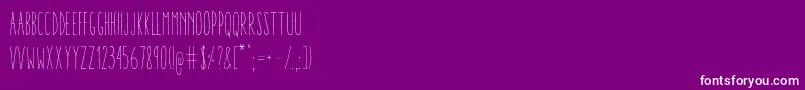 AracneUltraCondensedLight-Schriftart – Weiße Schriften auf violettem Hintergrund