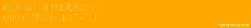 AracneUltraCondensedLight Font – Yellow Fonts on Orange Background