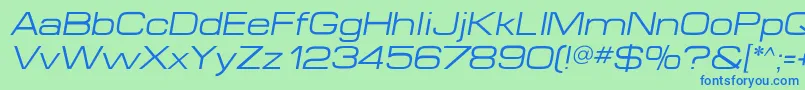 MicroextendflfItalic Font – Blue Fonts on Green Background