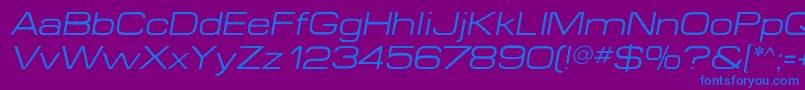 MicroextendflfItalic Font – Blue Fonts on Purple Background