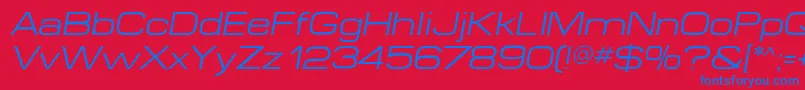 MicroextendflfItalic Font – Blue Fonts on Red Background