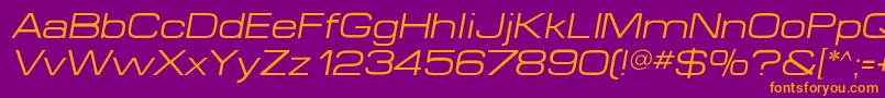 MicroextendflfItalic Font – Orange Fonts on Purple Background