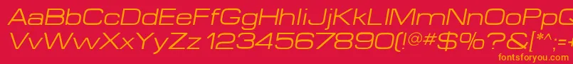 MicroextendflfItalic Font – Orange Fonts on Red Background