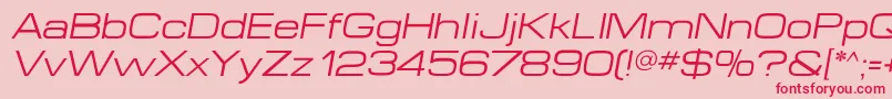 MicroextendflfItalic Font – Red Fonts on Pink Background