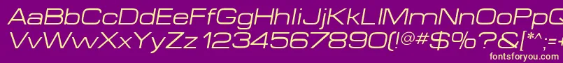 MicroextendflfItalic Font – Yellow Fonts on Purple Background