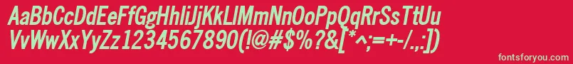 Nwcbo Font – Green Fonts on Red Background